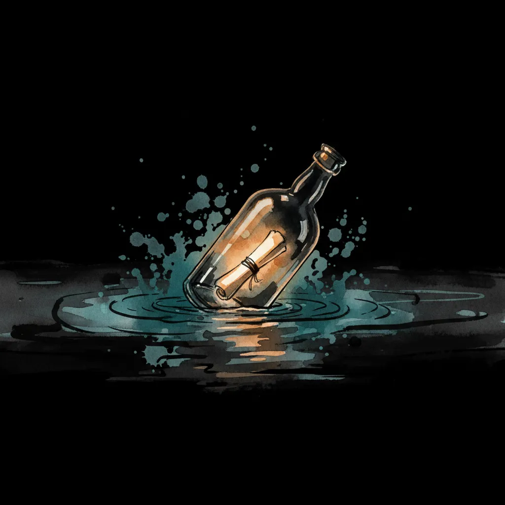 Illustration for Message in a bottle